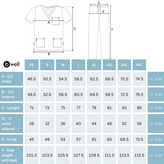 Costum medical de protecție Bwell COLOMBO Albastru