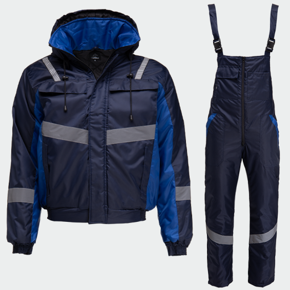 Costum salopetă cu pieptar BWOLF ATOM Set Bleumarin/Albastru