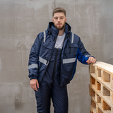 Costum salopetă cu pieptar BWOLF ATOM Set Bleumarin/Albastru