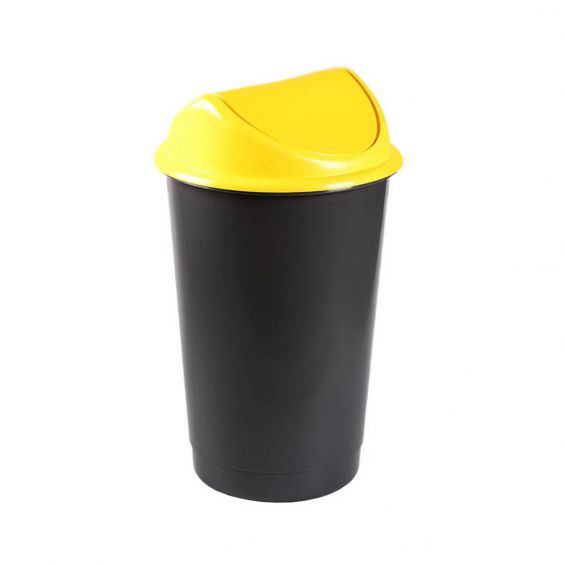 Coș de gunoi Flip Flap galben 60L