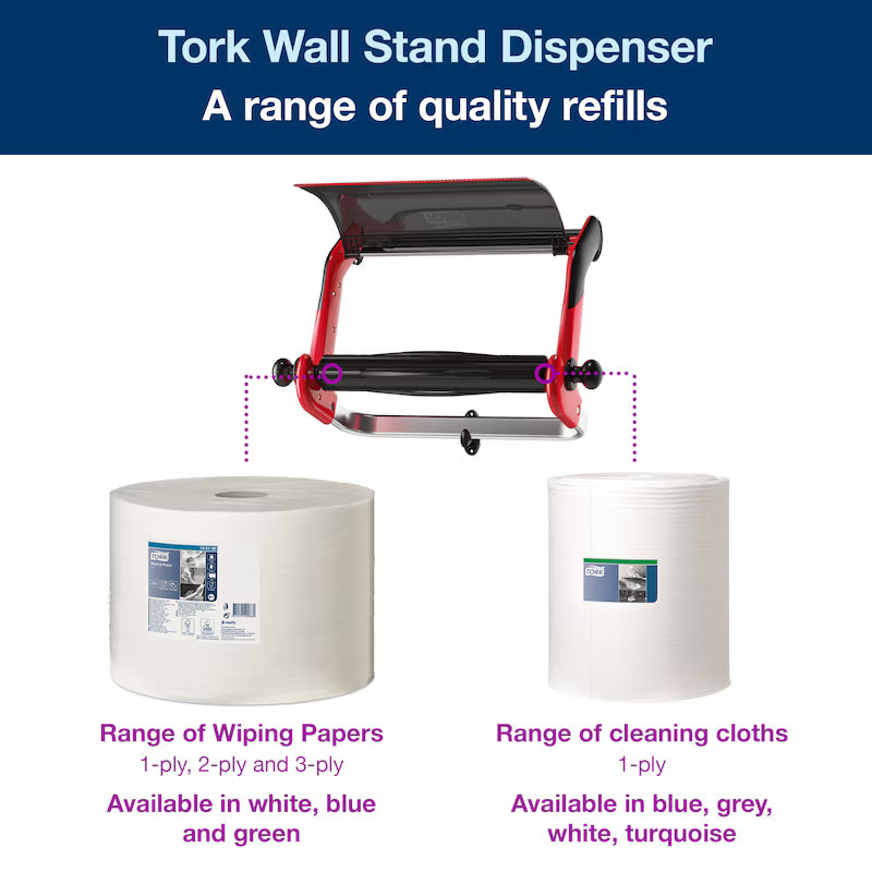 Dispenser de perete Tork Wall Stand W1 negru/roșu