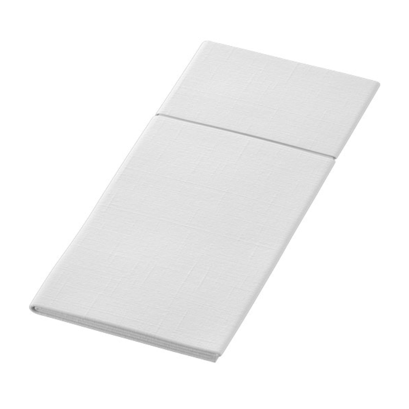 Șervețel Duni Bio Duniletto Slim cu buzunar pentru tacâmuri, aspect textil