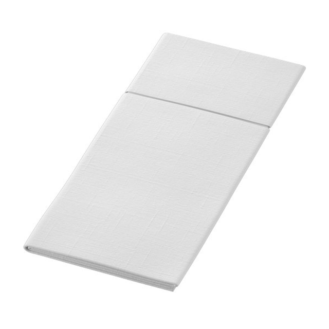 Șervețel Duni Bio Duniletto Slim cu buzunar pentru tacâmuri, aspect textil
