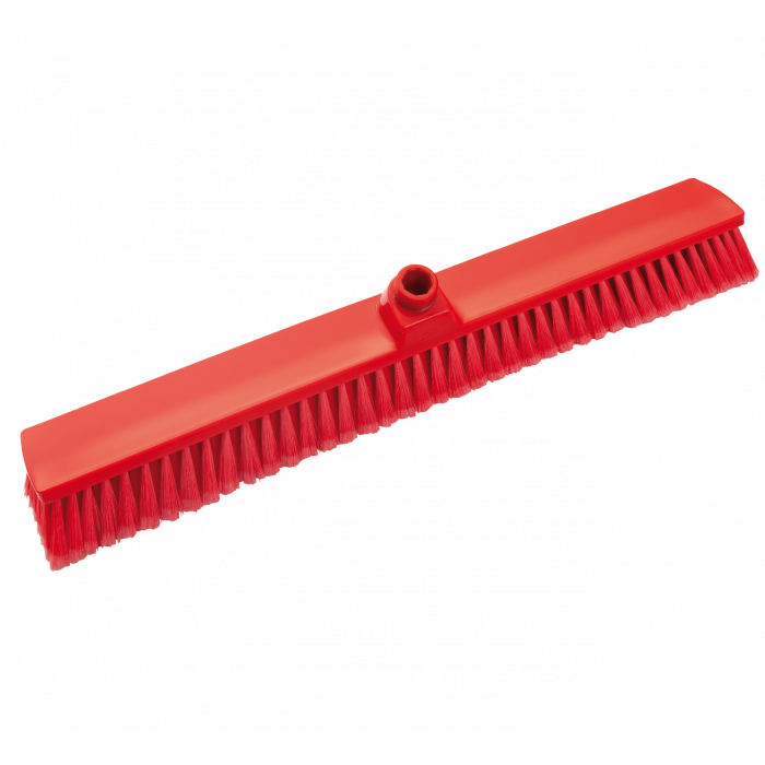 Mătură mare, peri PBT moi roșu, 600x72x134 mm, certificată HACCP