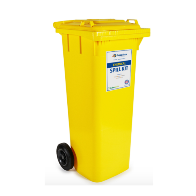 Kit de intervenție Fytertech 120 L pentru scurgeri chimice, container pe roți