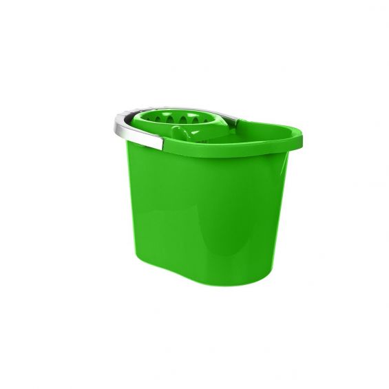 Găleată ovală, 13 litri, cu storcător și mâner plastic, verde