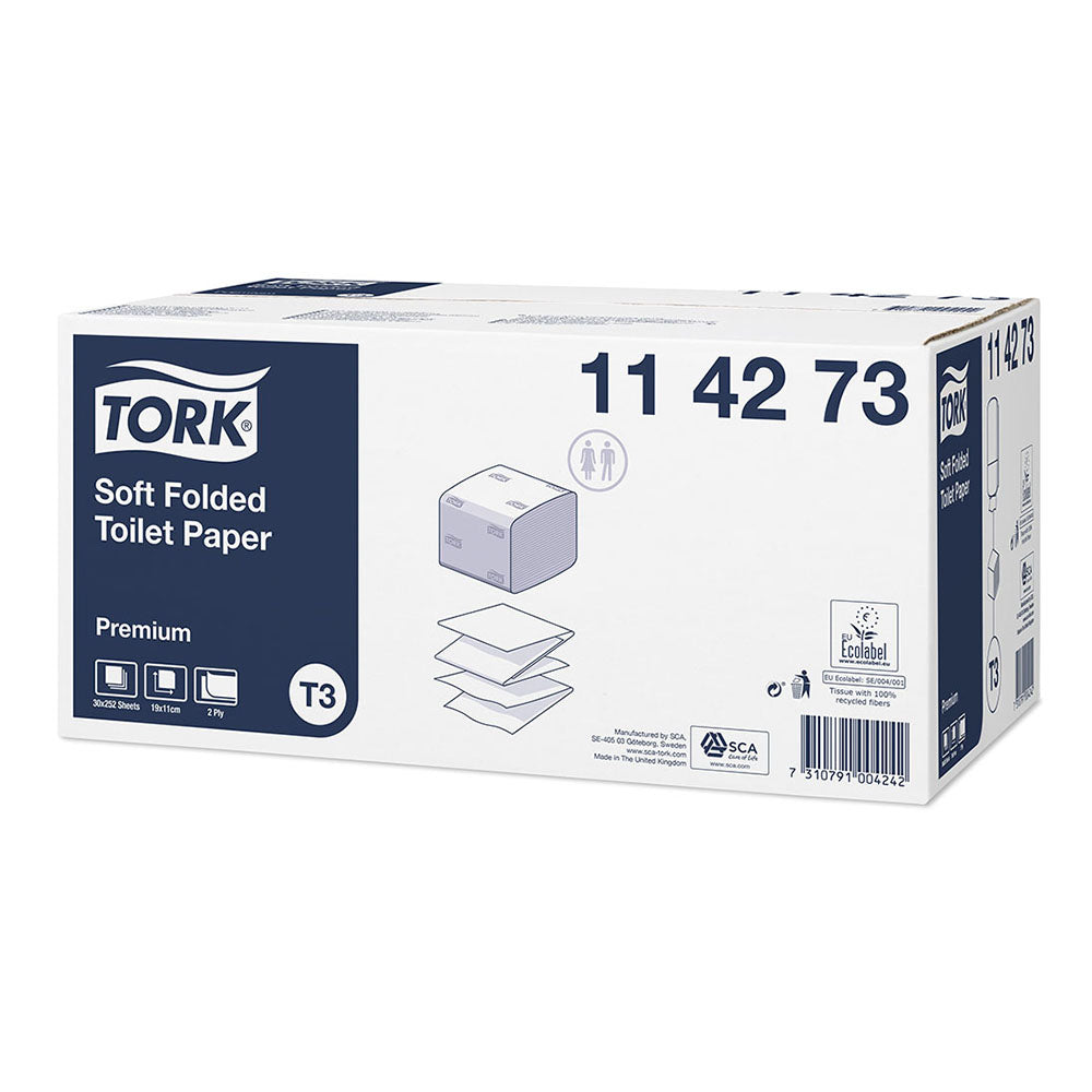 Hârtie igienică Tork Soft pliată, 252 foi/pachet
