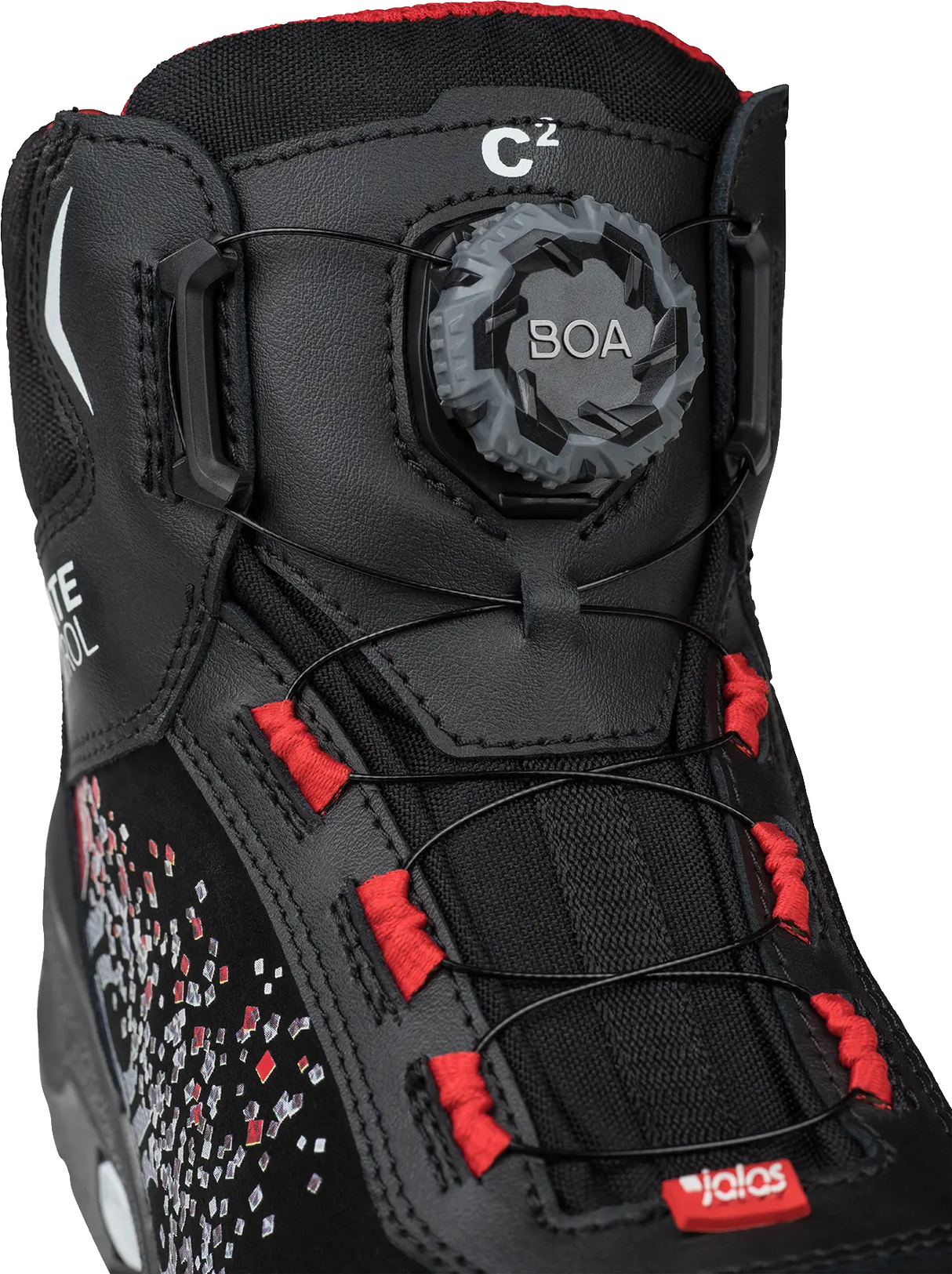 Bocanci de protecție JALAS Zenit 2718 negru și rosu, inchidere