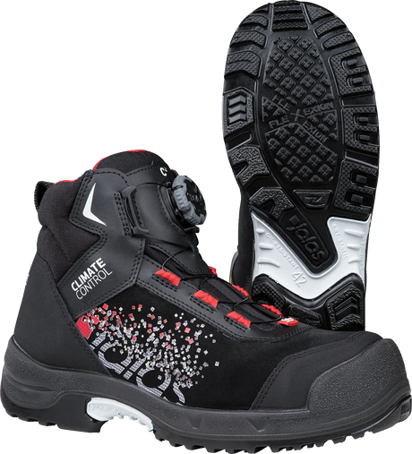 Bocanci de protecție JALAS Zenit 2718 negru și rosu, vedere frontală