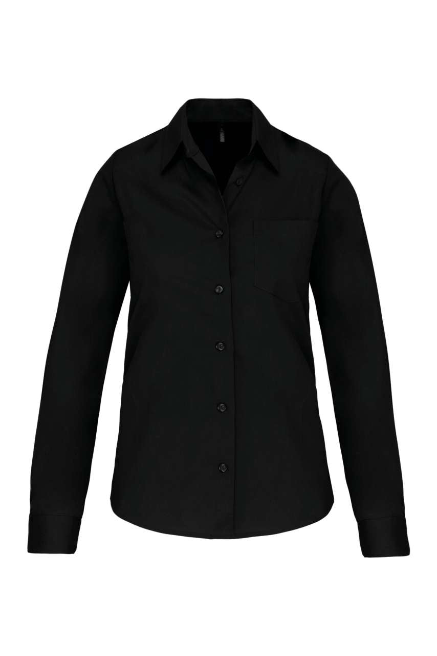 Cămașă Kariban KA542 Poplin Femei Negru