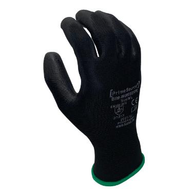 Mănuși de protecție Prime Source, poliester, imersie poliuretan, negru
