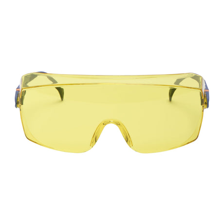 Vedere frontala ochelari de protectie 3M 2802 cu lentila galbena