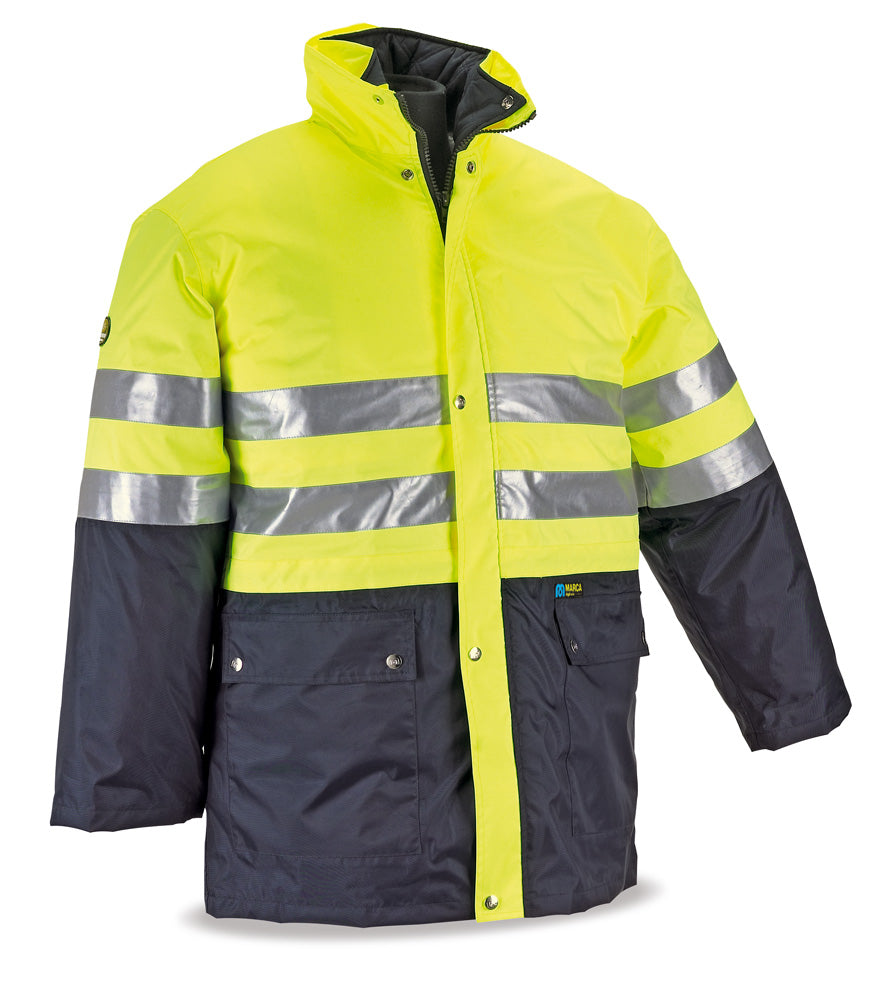 Parka de înaltă vizibilitate 3-în-1 galben/bleumarin