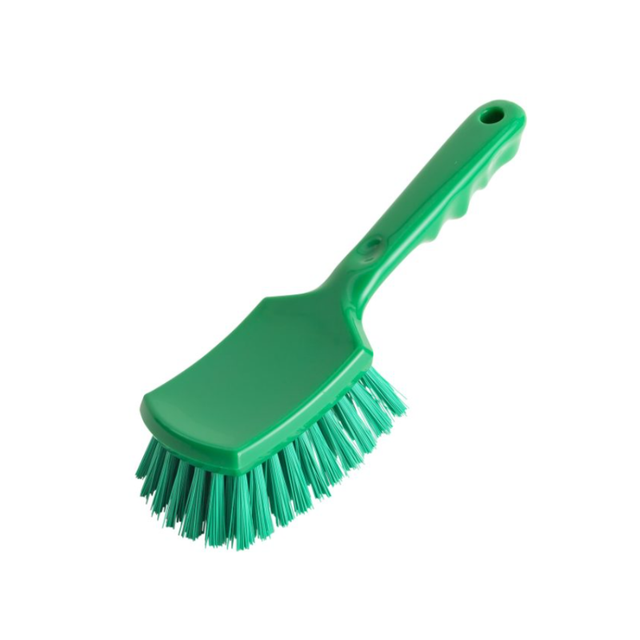 Perie profesională Haug cu mâner scurt verde disponibilă la Bunzl România