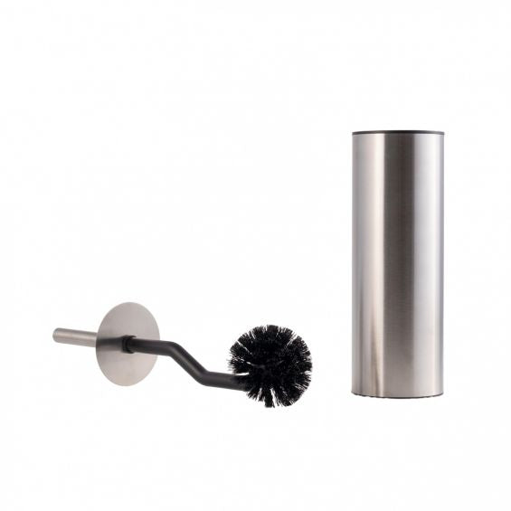 Perie cu suport, din inox, pentru vasul de toaletă, Clasic Maxi, fire negre