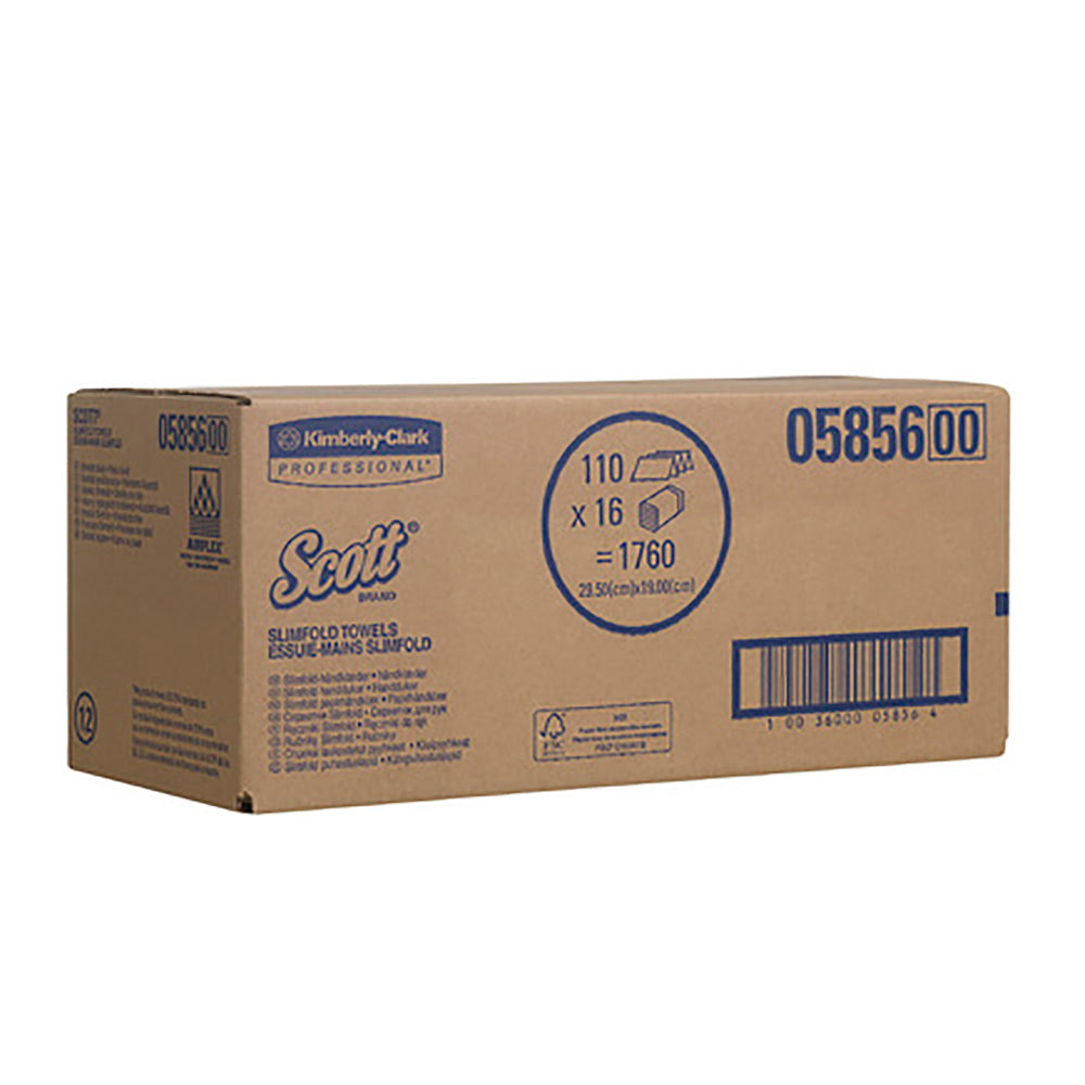 Prosoape de hârtie pliate Kimberly-Clark Scott Slimfold 5856, 147 foi/pachet