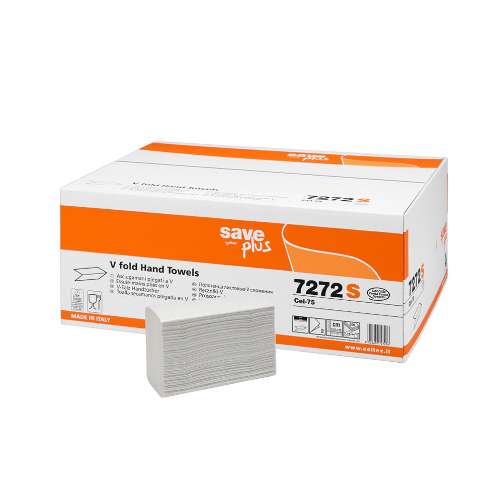 Prosoape de hârtie pliate Celtex Save Plus, 200 foi/pachet