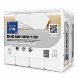 Prosoape hârtie pliate V-Fold Techline 2 straturi pentru dispensere profesionale grup sanitar