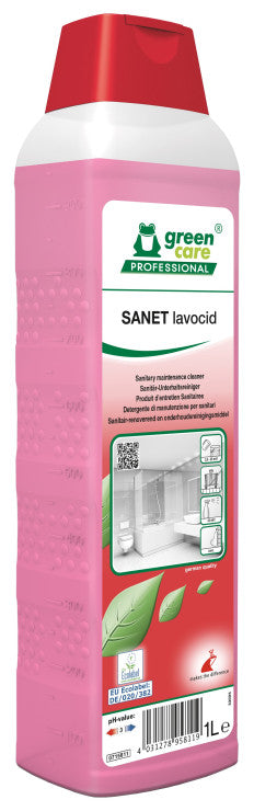 SANET lavocid - Detergent EcoLabel pentru curățarea zilnică a spațiilor sanitare 1L