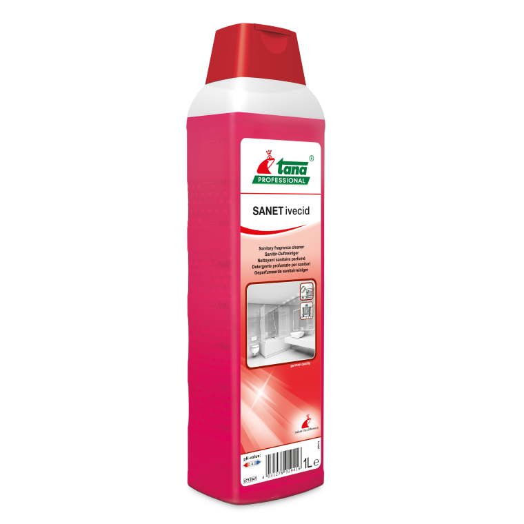 SANET ivecid - Detergent puternic parfumat pentru curățarea zilnică a spațiilor sanitare 1000ml