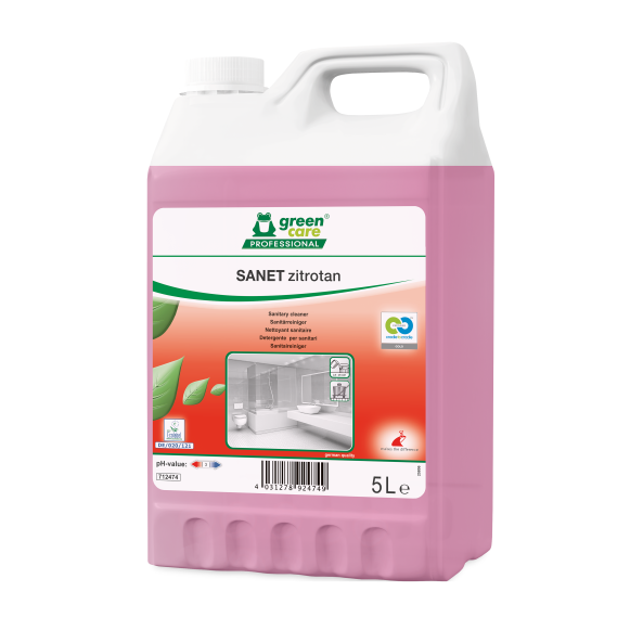 SANET zitrotan - Detergent EcoLabel pentru curățarea zilnică a spațiilor sanitare 5L