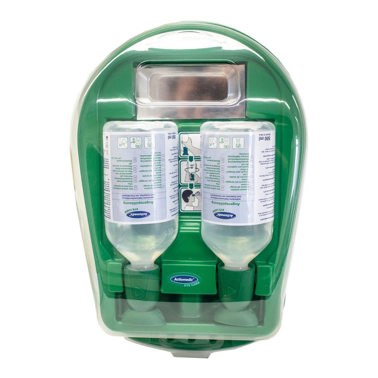 Stație de spălare a ochilor Actiomedic Medidrop I, 2 x 500 ml soluție sterilă de 0,9% clorură de sodiu