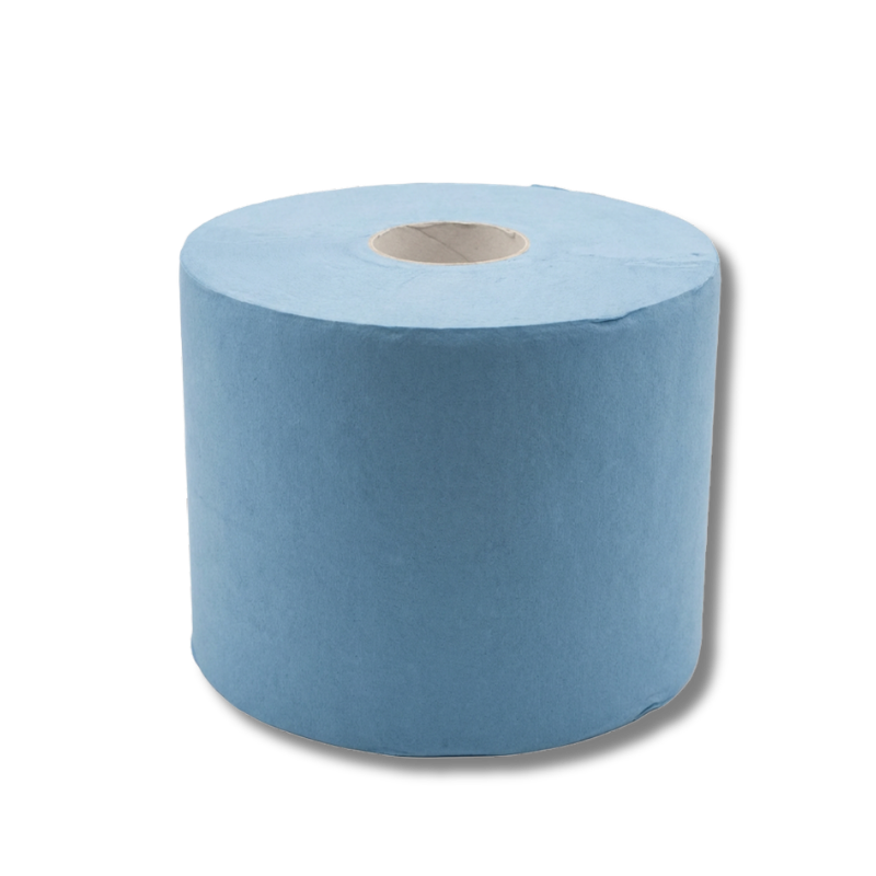 Rolă hârtie industrială albastră 2 straturi Techline pentru ștergere profesională