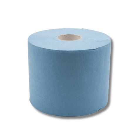 Rolă hârtie industrială albastră 2 straturi Techline pentru ștergere profesională
