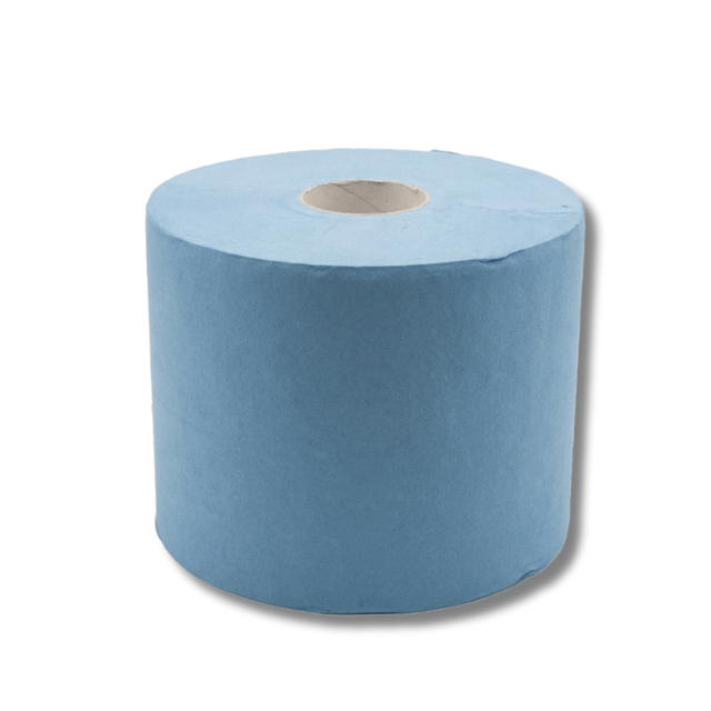 Rolă hârtie industrială albastră 2 straturi Techline pentru ștergere profesională
