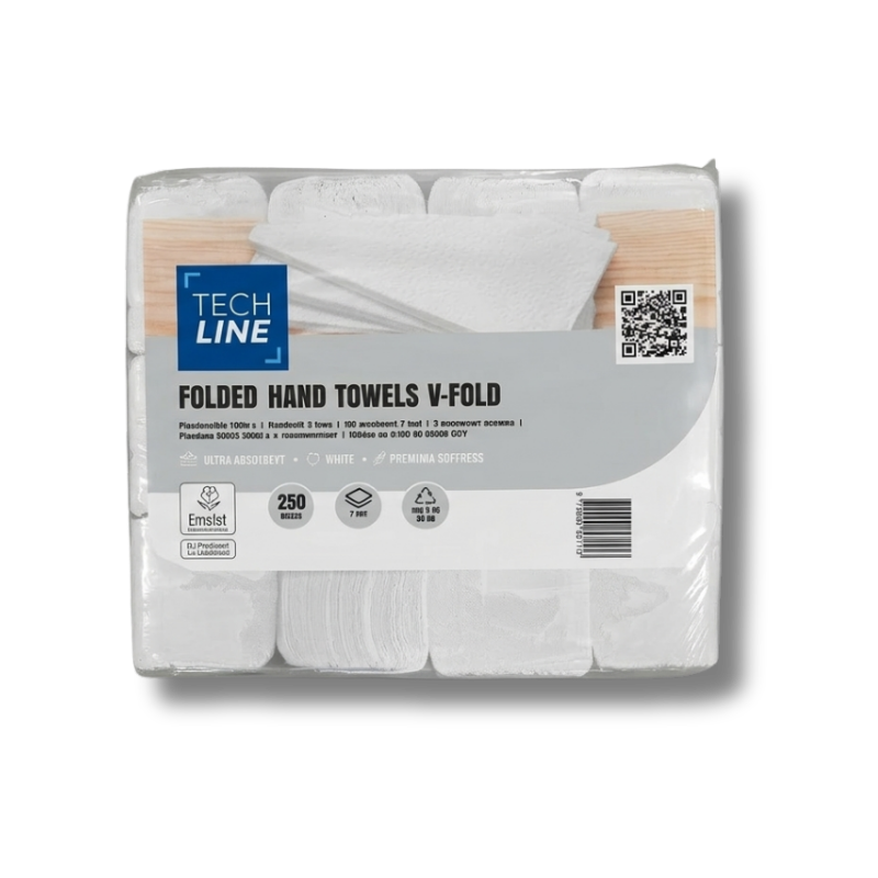 Prosoape hârtie pliate V-Fold Techline 2 straturi pentru dispensere profesionale grup sanitar