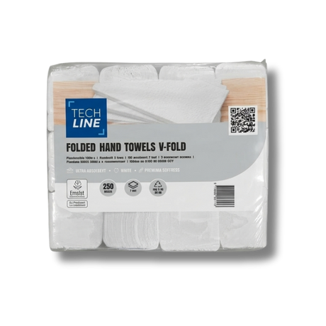 Prosoape hârtie pliate V-Fold Techline 2 straturi pentru dispensere profesionale grup sanitar