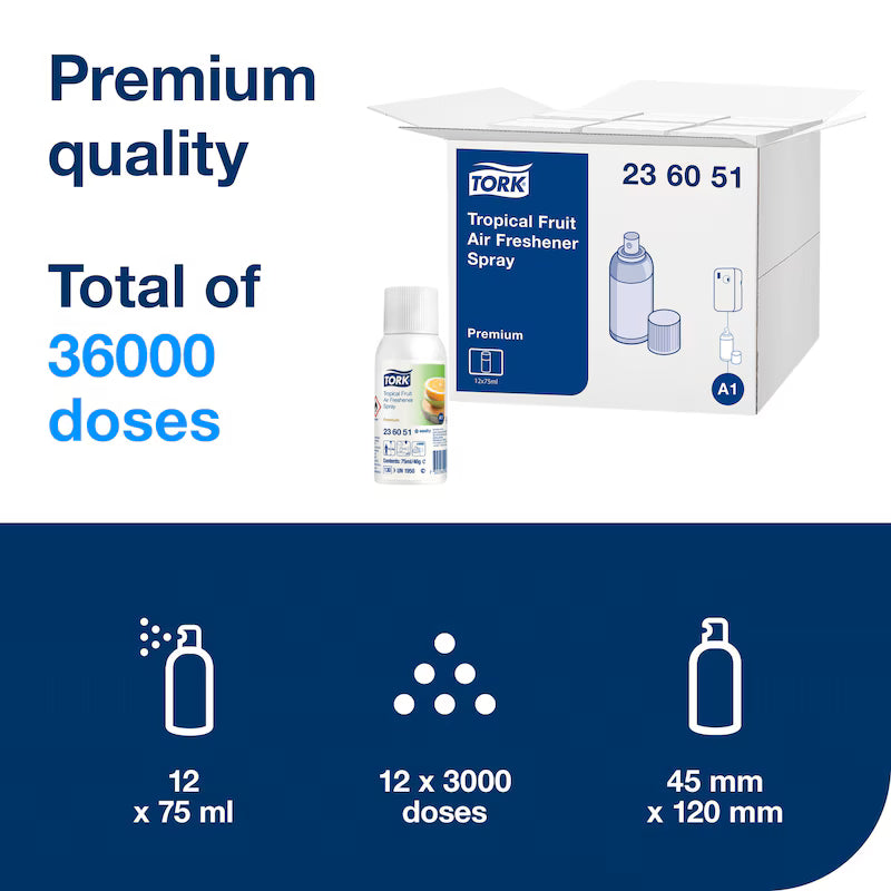 Tork spray odorizant, cu aromă de fructe tropicale 75ml