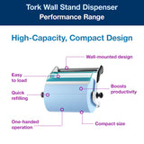 Dispenser de perete Tork Wall Stand W1 alb/turcoaz