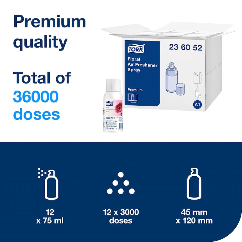 Tork spray odorizant, cu aromă florală, 75ml