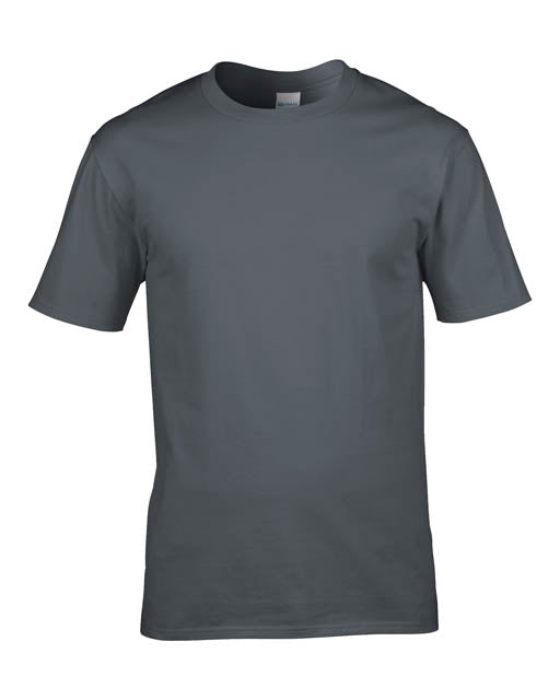 Tricou de lucru Gildan GI4100 Premium Cotton Charcoal vedere frontală disponibil la Bunzl Romania