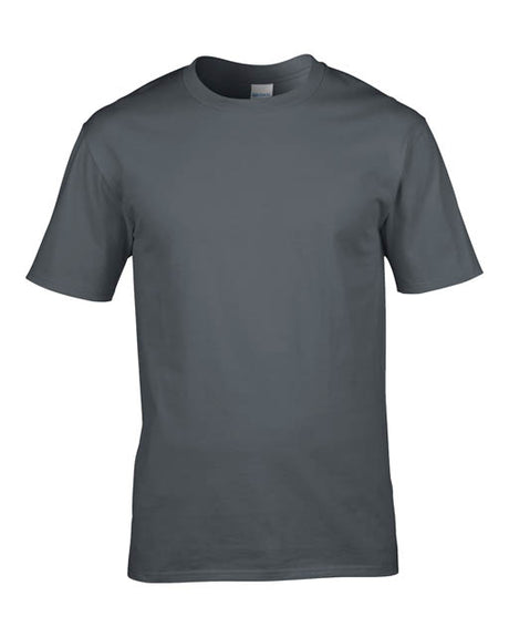 Tricou de lucru Gildan GI4100 Premium Cotton Charcoal vedere frontală disponibil la Bunzl Romania