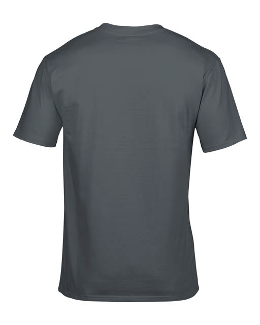 Tricou de lucru Gildan GI4100 Premium Cotton Charcoal vedere spate disponibil la Bunzl Romania