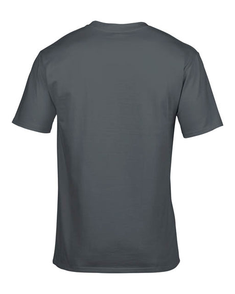 Tricou de lucru Gildan GI4100 Premium Cotton Charcoal vedere spate disponibil la Bunzl Romania
