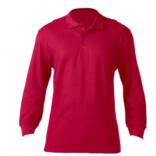 Tricou Polo cu mânecă lungă Gildan GI85900 PREMIUM Bărbați Roșu