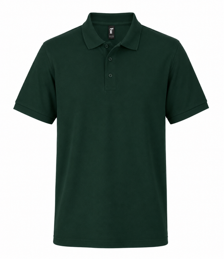 Tricou polo premium din bumbac filat cu inele 100% și material dublu piqué de 223 g/mp.