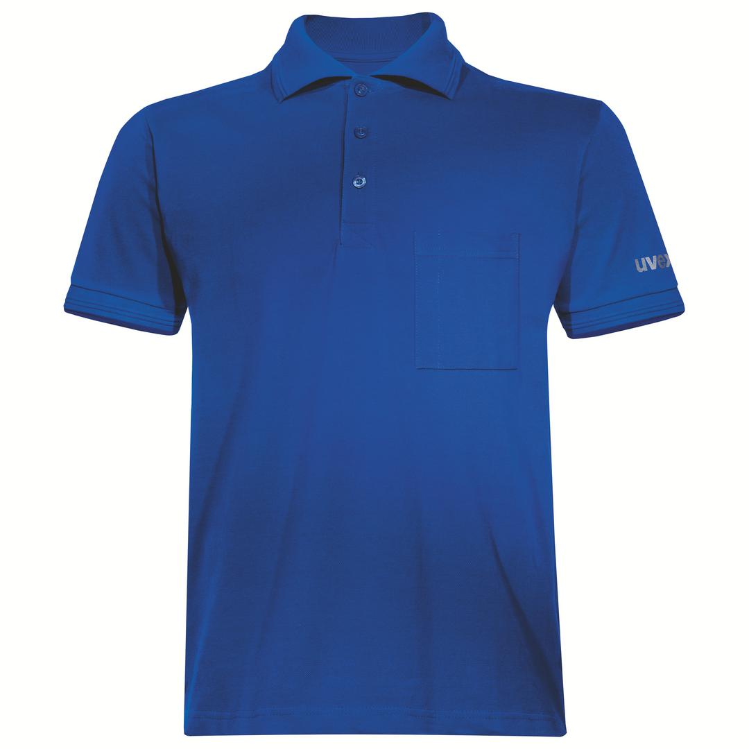 Tricou polo uvex Basic 88169, albastru, 100% bumbac