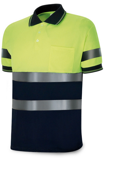 Tricou Polo cu benzi reflectorizante galben