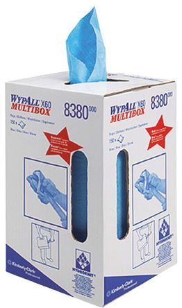 Lavete industriale Kimberly-Clark WypAll X60 General Clean 8380, derulare centrală, 150 porții/rolă