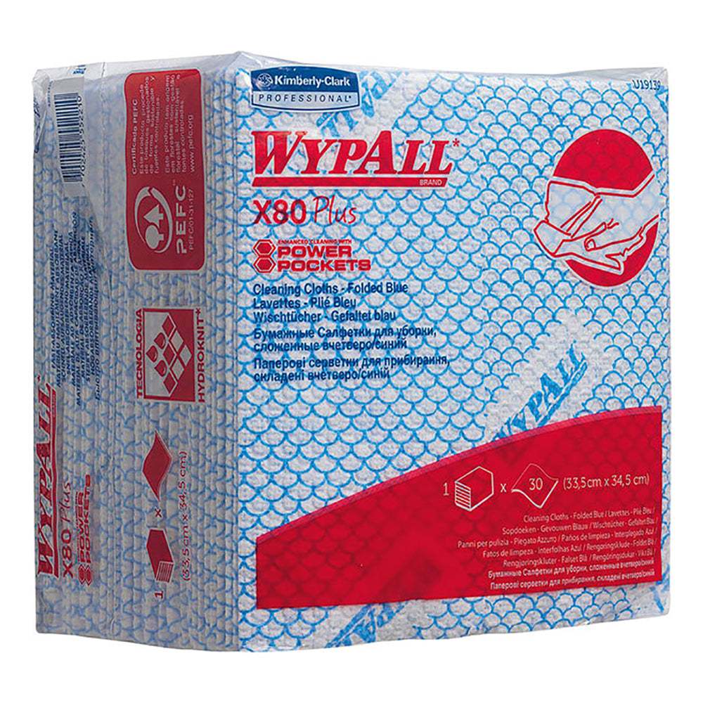 Lavete industriale Kimberly-Clark WypAll X80 Plus Critical Clean 19139, reutilizabile, albastre, 30 lavete/pachet