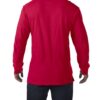 Tricou polo maneca lunga, Gildan, rosu, marimi S-2XL