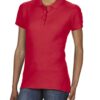 Tricou Polo Gildan dama, rosu, maneca scurta, marimi S-2XL
